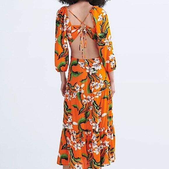 Zara Maxi Dress Floral Dress Size M TIKTOK • BLOGGER FAVORITE - Picture 9 of 16